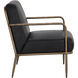 Lathan Charcoal Black Leather Lounge Chair